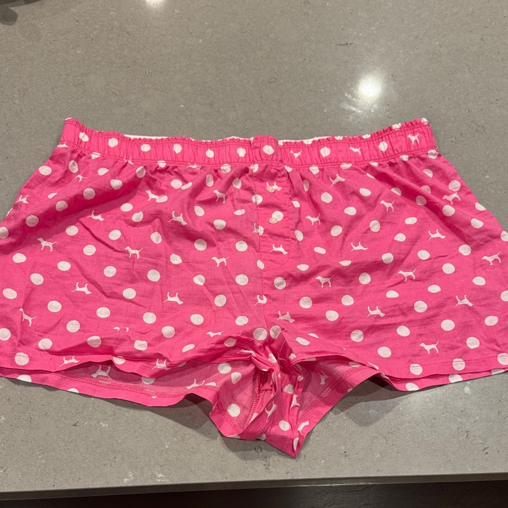 PINK Victoria's Secret Orange and Pink Boxer Shorts Bundle size Medium and Large - Picture 8 of 12